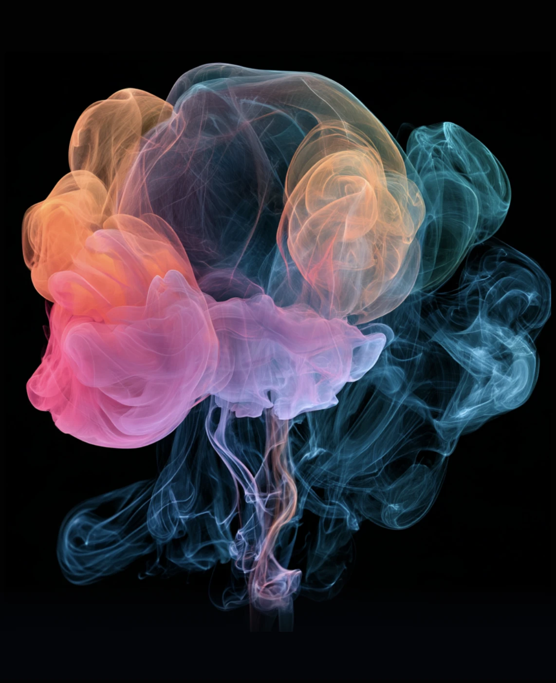 Colourful smoke in random swirls