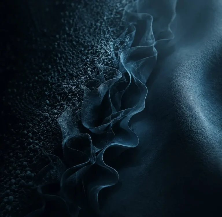 Abstract blue folds