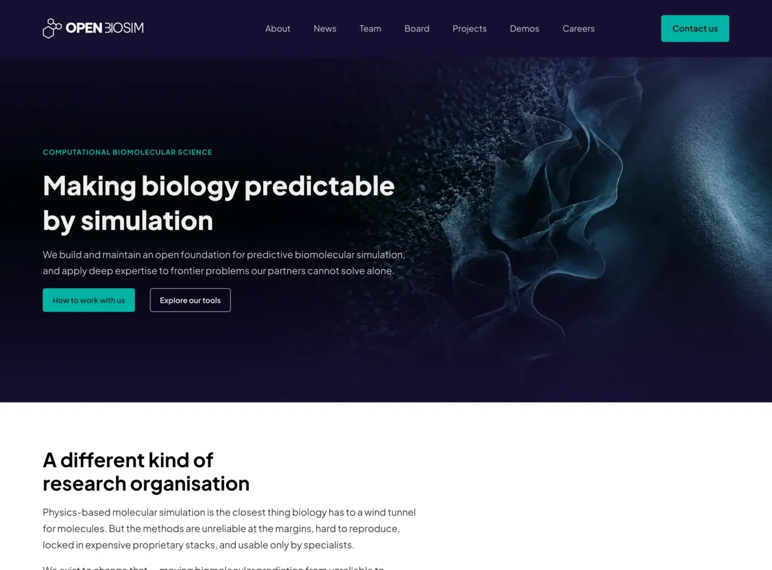 Open BioSim website page
